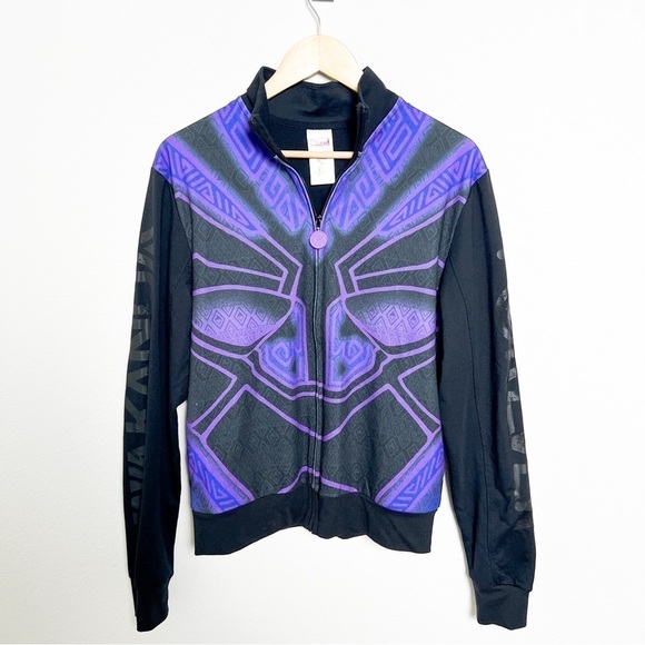 Disney Parks Marvel Black Panther Wakanda Forever Zip Up Jacket mens size xs - Picture 2 of 7